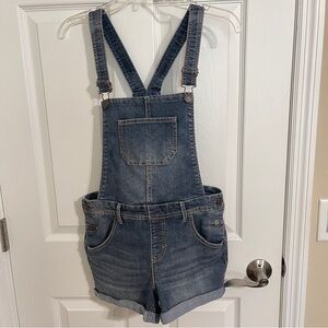 Jean overall shorts cuffed hem 3” inseam size Juniors XL